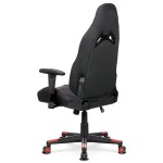 Herní křeslo E-racer, černá sametová látka a ekokůže, houpací mechanismus, opěrák