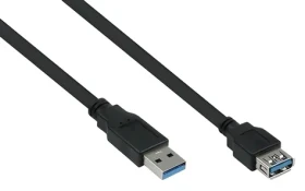Kabelmeister Prodlužovací kabel USB-A (M) - USB-A (F) 1 m černá / Prodlužovací kabel / USB 3.0 / 5 Gbit/s (UK30P-ASA-010S)
