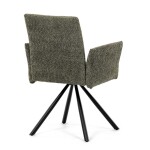 Židle jídelní, zelená látka, černý kov, otočný mechanismus 90°/90° (L/P) - funkce reset