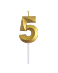 Dortisimo Svíčka s elegantním motivem číslo 5 zlatá