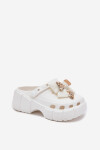 Dětské Dívčí Pantofle Z Pěny S Mašlí A Ozdobami Bílé Selvana 24/25