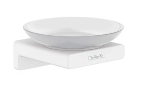HANSGROHE - AddStoris Mýdlenka s držákem, matné sklo/bílá mat 41746700