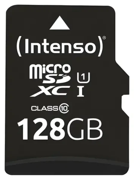 Intenso 128GB microSDXC + SD adaptér / Paměťová karta / Class 10 / UHS-I / U1 / čtení: až 90MBs (3423491)