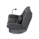 Polohovací křeslo, elektrické zabudované ovládání, šedá, látka, TV-7081 GREY2