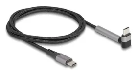 Delock Kabel USB-C (M) - USB-C (M) 1,5 m černá / Nabíjecí a datový kabel / PD 3.0 / 60 W / USB 2.0 / zalomený konektor (81172)