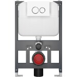 CERANO - Kompletní WC set Basic/Cesso - bílá matná - WC tlačítko Dualo/Bílá - závěsné - nízký modul - předstěnová instalace - 49x36 CER-8050BD86154