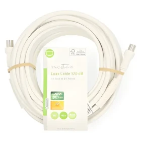 Nedis koaxiální kabel 10 m bílá / Koaxiální kabel / IEC (M) - IEC (F) / 75 Ohm / 120 dB (CSGL40020WT100)