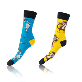 Veselé ponožky 2 páry CRAZY SOCKS 2x - BELLINDA - šedá 39 - 42