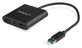 StarTech adaptér USB-A na HDMI černá / 4K 3840×2160 / 2kanálový zvuk / 0,25 m (USB32HD2)