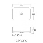 CERANO - Umyvadlo keramické Vizo - na desku - bílá lesklá - 50x39 CER-428434
