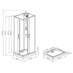 AQUALINE - GRANVIK obdélníkový sprchový box 800x1200x2180, čiré sklo GG80X120