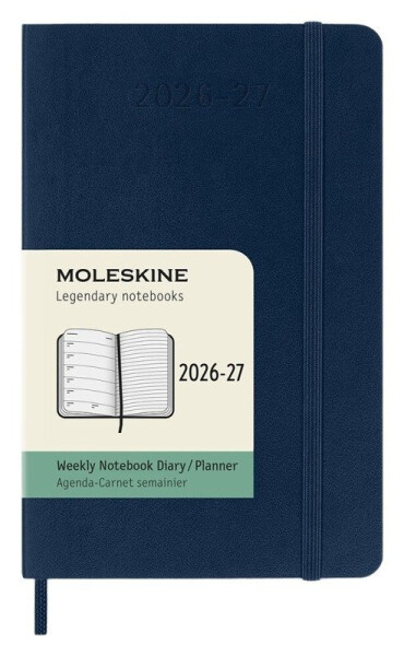 18měsíční diář Moleskine 2026-27 - měkké desky, S, týdenní, modrý