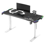 ULTRADESK Force bílá / Herní stůl / 166 x 70 x 60 - 86 cm / nastavitelná výška / LED osvětlení (UDESK-FO-WW)