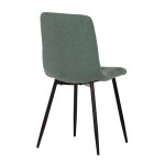 Židle jídelní, zelená látka, černé kovové nohy