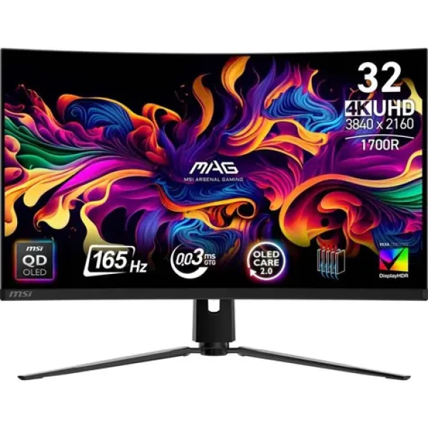 31.5" MSI MAG 321CUP QD-OLED černá / 3840 x 2160 / QD-OLED / 16:9 / 0.03ms / 1.5M:1 / 450cd-m2 / HDMI + DP + USB-C/ VESA (MAG 321CUP QD-OLED)