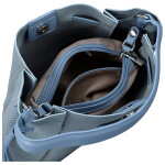 Módní dámská koženková kabelka na rameno Aminta, džínově modrá