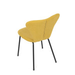 Židle jídelní, žlutá látka, nohy černý kov