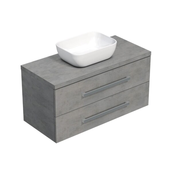 Koupelnová skříňka s krycí deskou SAT Cube Way 100x53x46 cm beton mat CUBE461003BESAT45 CUBE461003BESAT45