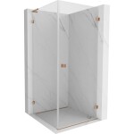MEXEN/S - Lunar-B L sprchový kout dveře křídlové pravá 70 x 70, transparent, měď kartáčovaná 832L-070-070-65-00-P