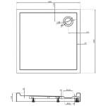 MEXEN - Flow+ Sprchová vanička čtvercová 100 x 100, černá mat 46S701010H