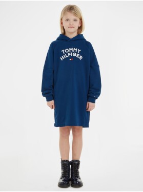 Modré holčičí mikinové šaty kapucí Tommy Hilfiger Holky