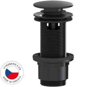 CERANO Umyvadlová výpusť - 5/4“ click-clack s přepadem - plast - 67/82mm - černá matná