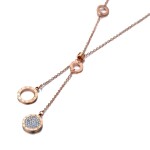 Ocelový náhrdelník se zirkony Bernarda Gold - chirurgická ocel, Zlatá 40 cm + 5 cm (prodloužení)