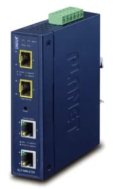 Planet IGT-900-2T2S / Průmyslový media konvertor / RJ45 / 2x SFP / DIN lišta / IP30 (IGT-900-2T2S)
