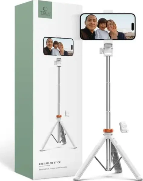 Tech-Protect L03S bílá / Selfie tyč se stativem (5906203691180)