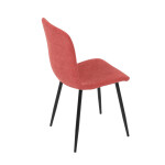 Židle jídelní, červená látka, černý kov