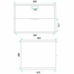 REA - Koupelnová skříňka pod umyvadlo Mono 60cm White REA-M0402