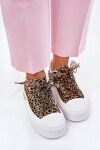 Dámské Tenisky Na Masivní Platformě S Ozdobným Šněrováním Leopardí Hnědé Zidora 37