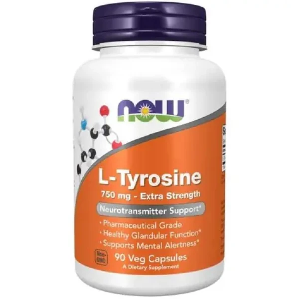 L-Tyrosin 750 mg - NOW Foods (90 kaps.) (48070-1-90caps)