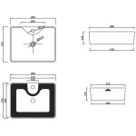 INVENA - Umyvadlo na desku PATRAS 49 cm PROSTOKÄ,TNA ,CE-46-001-W)