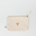 Räder Kosmetická taštička Heart Embroidered, béžová barva, přírodní barva, textil