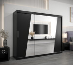 Šatní skříň Abi R0 Barva korpusu: Bílá, Rozměry: 120 cm, Dveře: Černá