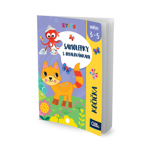 Kvído - Samolepky s omalovánkami - Kočička - Albi