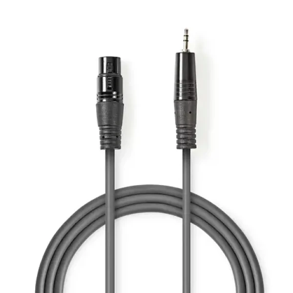 Nedis Vyvážený Audio kabel XLR 3pinový (F) - jack 3.5 mm (M) 1.50 m tmavě šedá (COTH15300GY15)