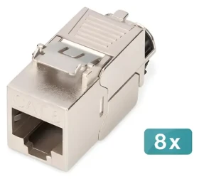 Digitus DN-93816-8 stříbrná / Keystone modul Cat.8.1 / stíněný / montáž bez nářadí / 8 ks (DN-93816-8)
