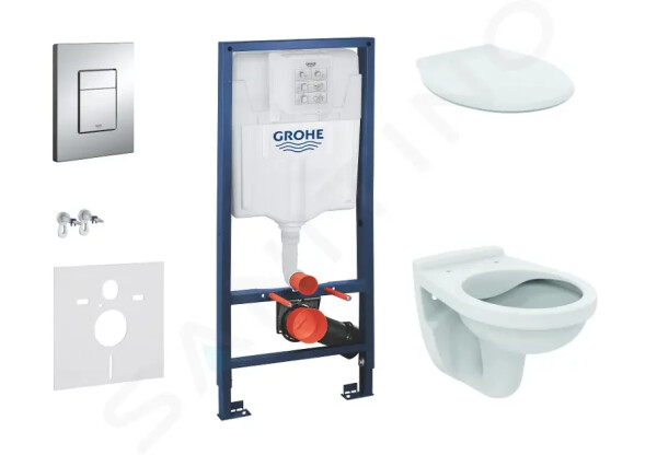 GROHE - Rapid SL Set předstěnové instalace, klozet Alpha se sedátkem, tlačítko Skate Cosmopolitan, chrom 38528SET-KR