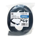 LogiLink Organizátor kabelů se zipem černá / Organizátor kabelů / 30 mm x 2 m (KAB0047)