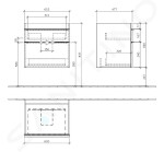 VILLEROY & BOCH - Venticello Umyvadlová skříňka, 603x590x502 mm, 2 zásuvky, Glosy White A92401DH