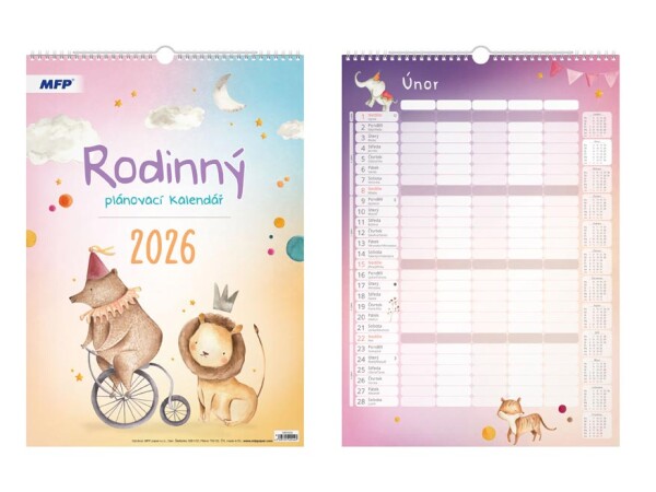 Nástěnný kalendář 2026 MFP - Rodinný