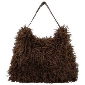 Stylová dámská plyšová kabelka do ruky Oresti, tmavě hnědá