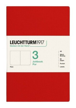 Zápisník Jottbook pur A5, 80l, čistý, Cherry, 3ks