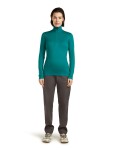 Dámské merino triko s dlouhým rukávem, 1/2 zip ICEBREAKER Wmns 200 Oasis LS Half Zip, Tidal Teal velikost: L