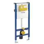 Mereo WC set - Rimless WC oblé, modul pro sádrokarton, bílé oválné tlačítko MM02NSETRS210