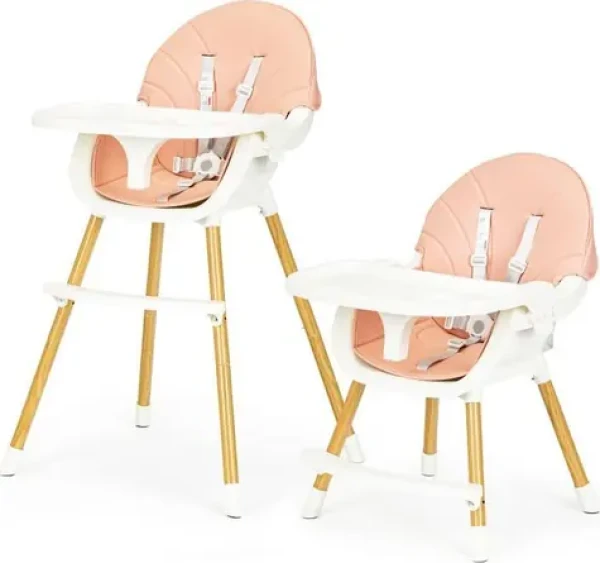 ECOTOYS Jídelní židlička 2v1 Růžová / od 6 měsíců (HA-004 PINK)