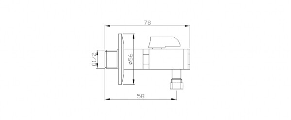 SAPHO - Rohový ventil s matkou, 1/2"x 3/8", bronz 2020BRO