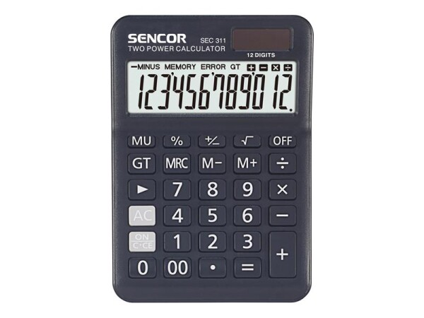 SENCOR SEC 311 / Kalkulačka / 12 místný LCD displej / 1xLR1130 (8590669310371)